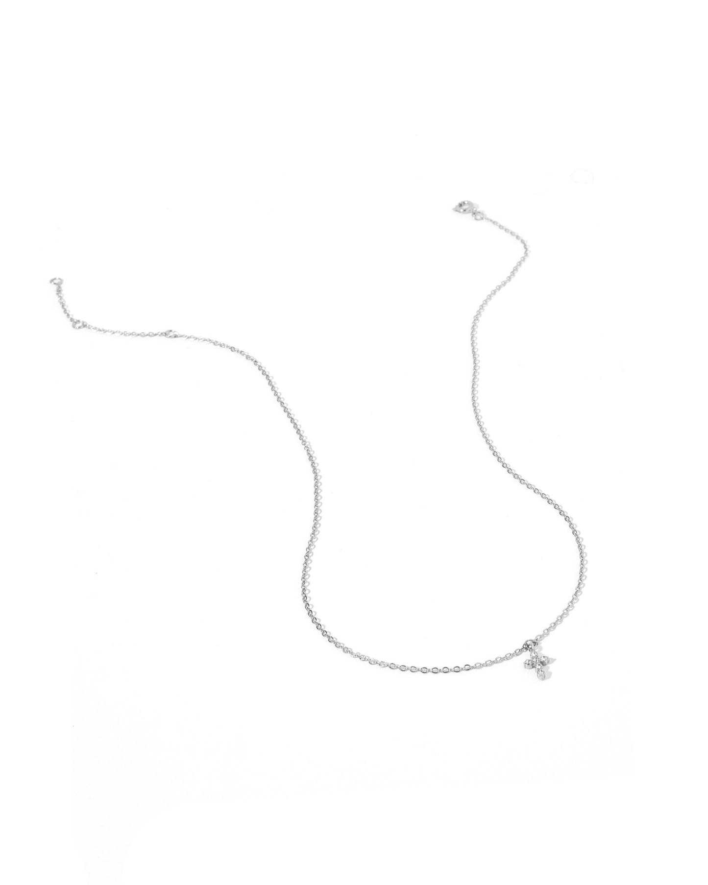 Necklace - Carly Cross Silver - Shop LINNY CO