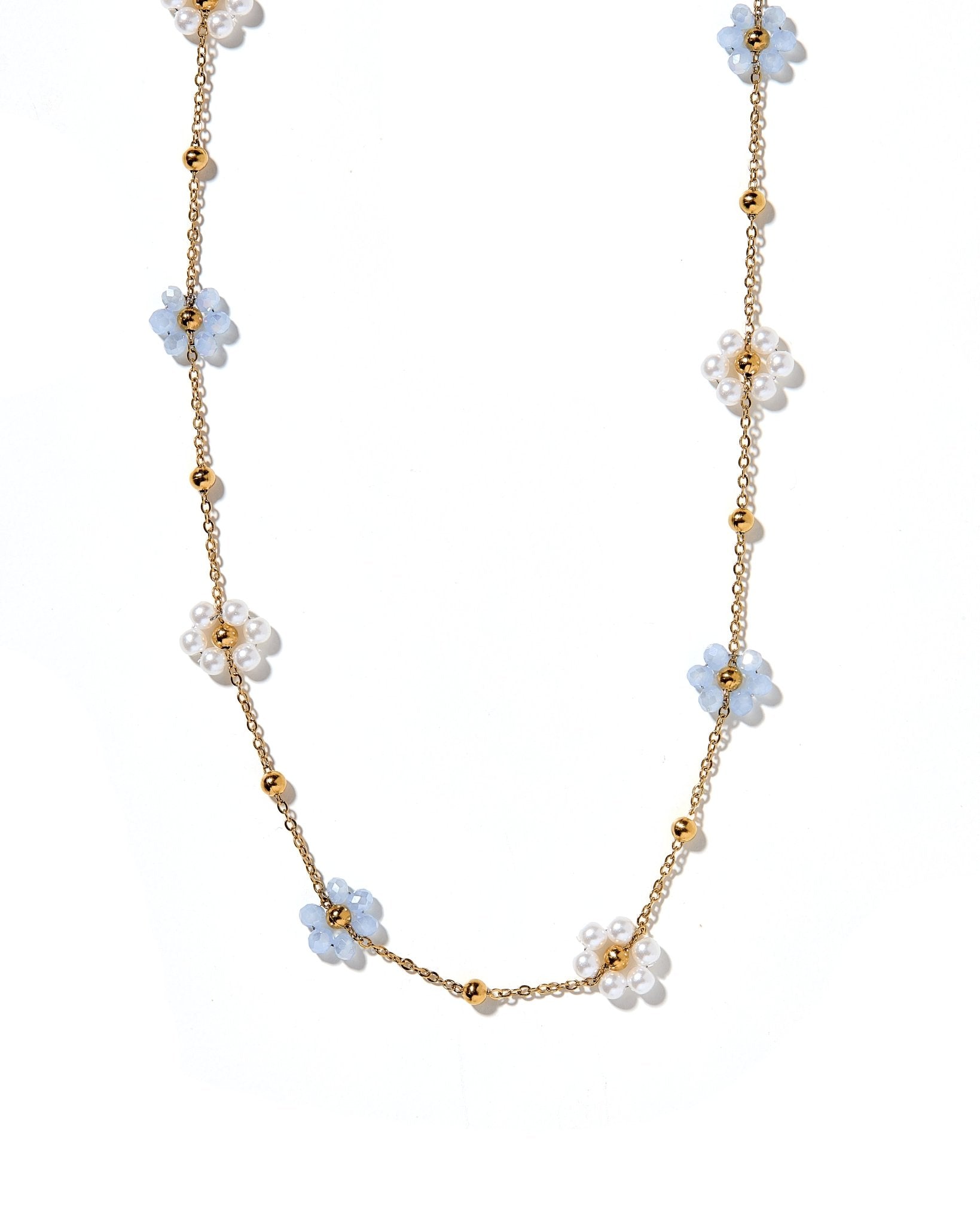 Necklace - Gracie Flower Blue - Shop LINNY CO