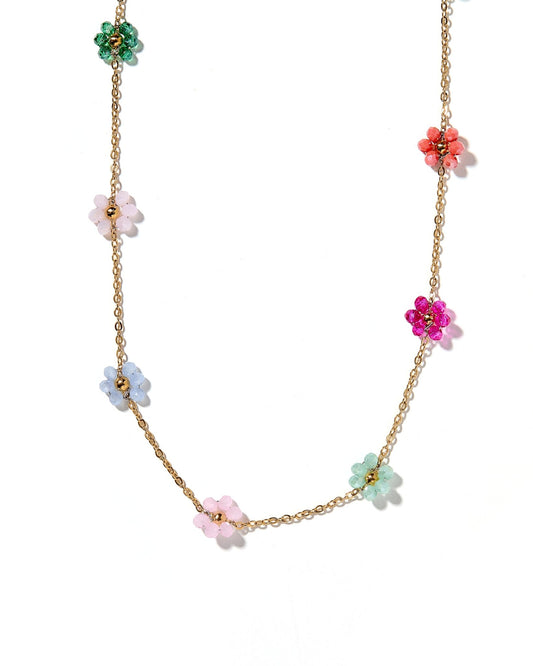 Necklace - Gracie Flower Multi Color - Shop LINNY CO
