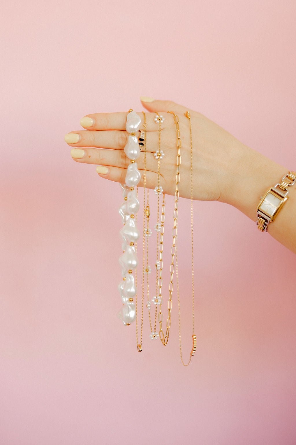 Necklace - Gracie Flower Pearl - Shop LINNY CO