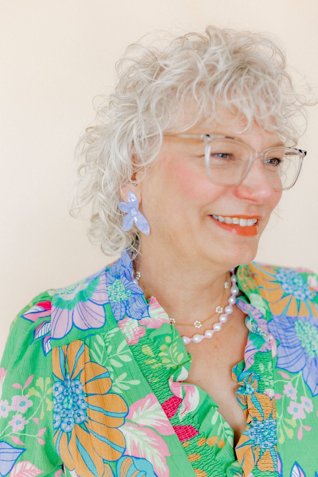 Necklace - Gracie Flower Pearl - Shop LINNY CO