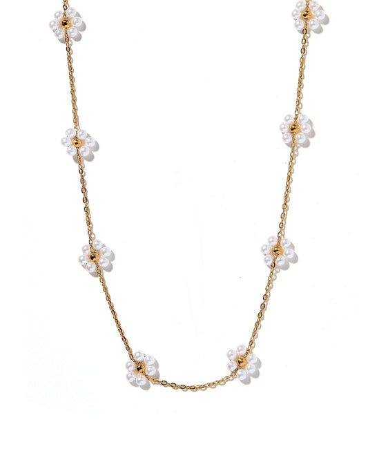 Necklace - Gracie Flower Pearl - Shop LINNY CO