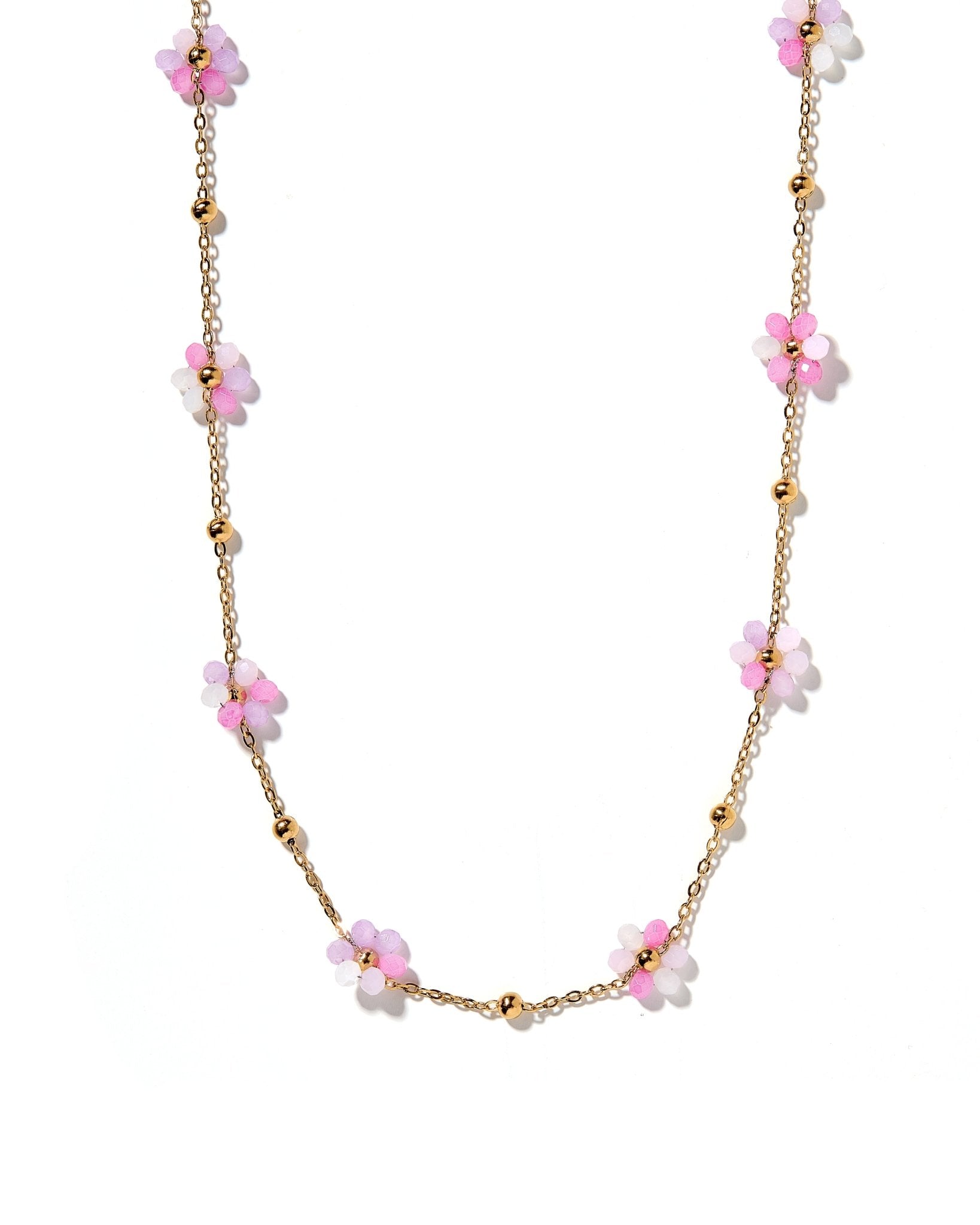 Necklace - Gracie Flower Pink Multi - Shop LINNY CO