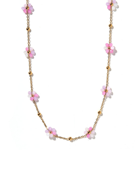Necklace - Gracie Flower Pink Multi - Shop LINNY CO