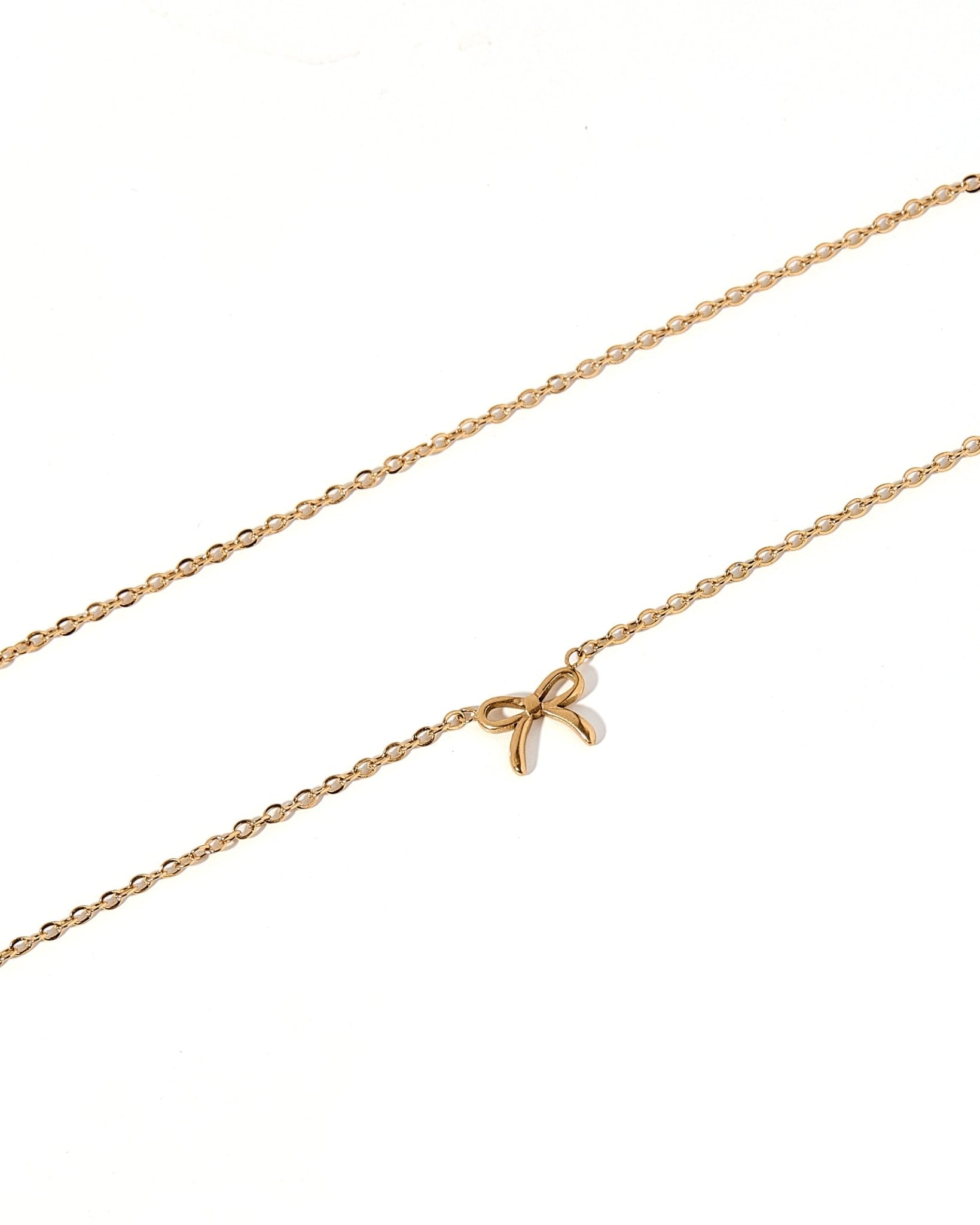 Necklace - Sadie Bow Gold - Shop LINNY CO
