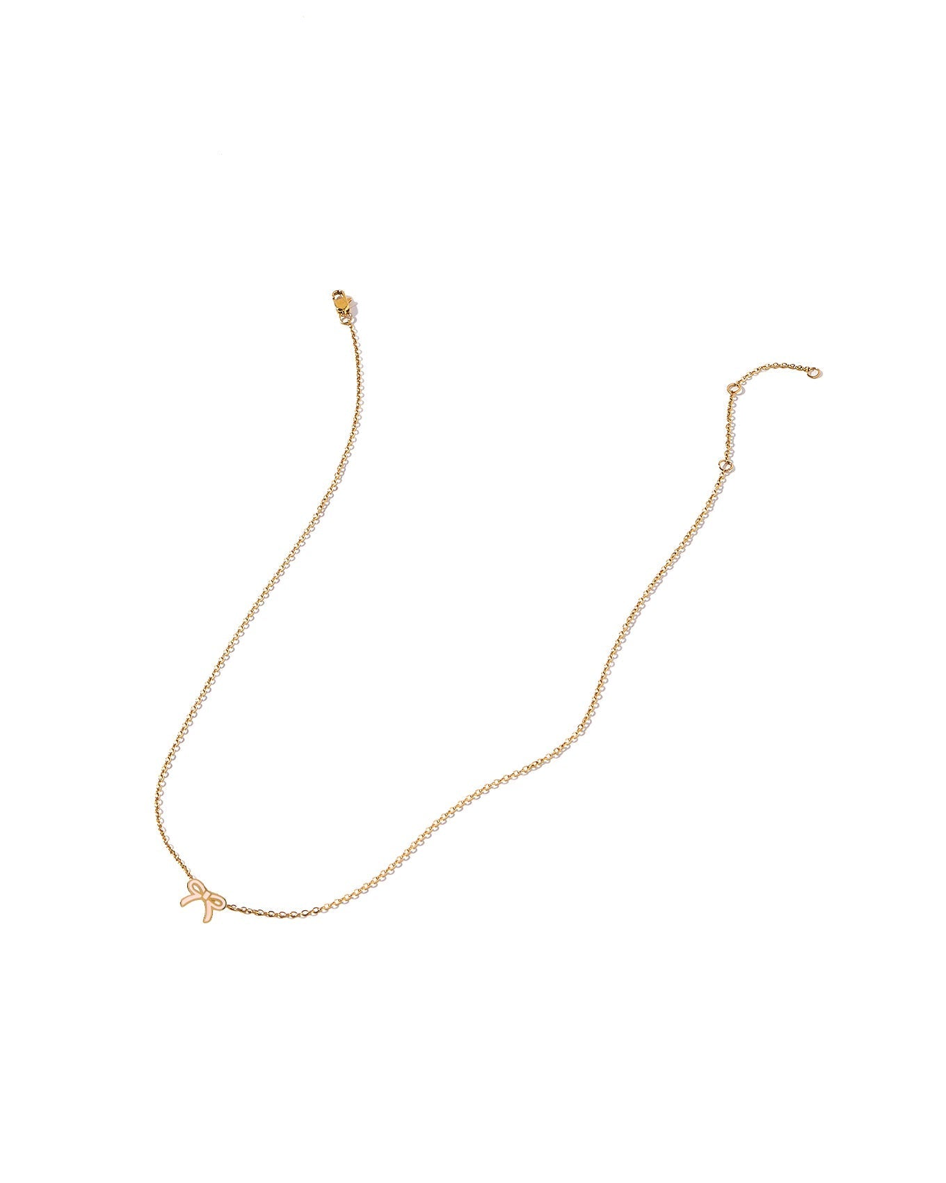 Necklace - Sadie Bow Light Pink - Shop LINNY CO