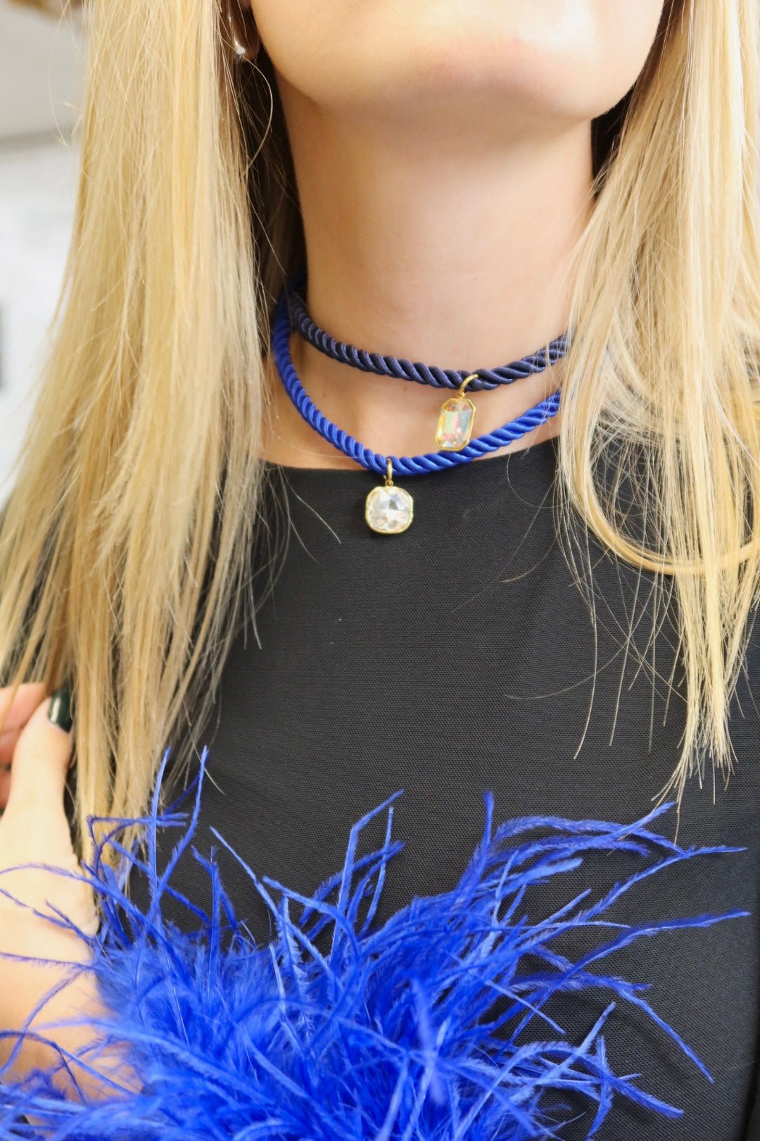 Necklace - Tailyn Rope Cobalt Blue - Shop LINNY CO