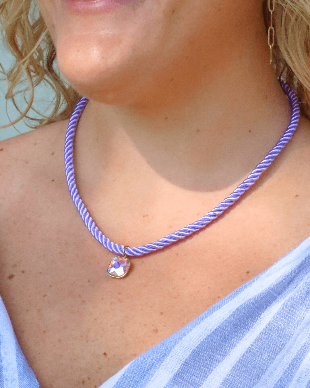 Necklace - Tailyn Rope Lavender - Shop LINNY CO