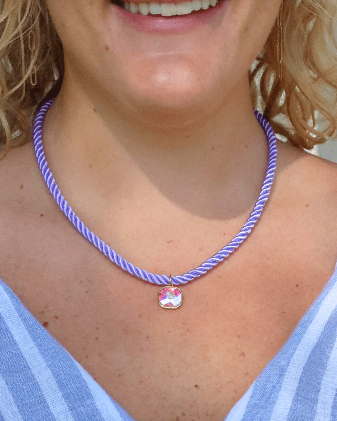 Necklace - Tailyn Rope Lavender - Shop LINNY CO