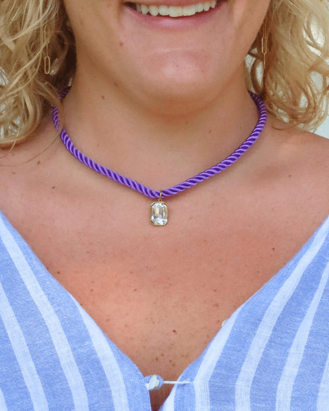 Necklace - Tailyn Rope Purple - Shop LINNY CO