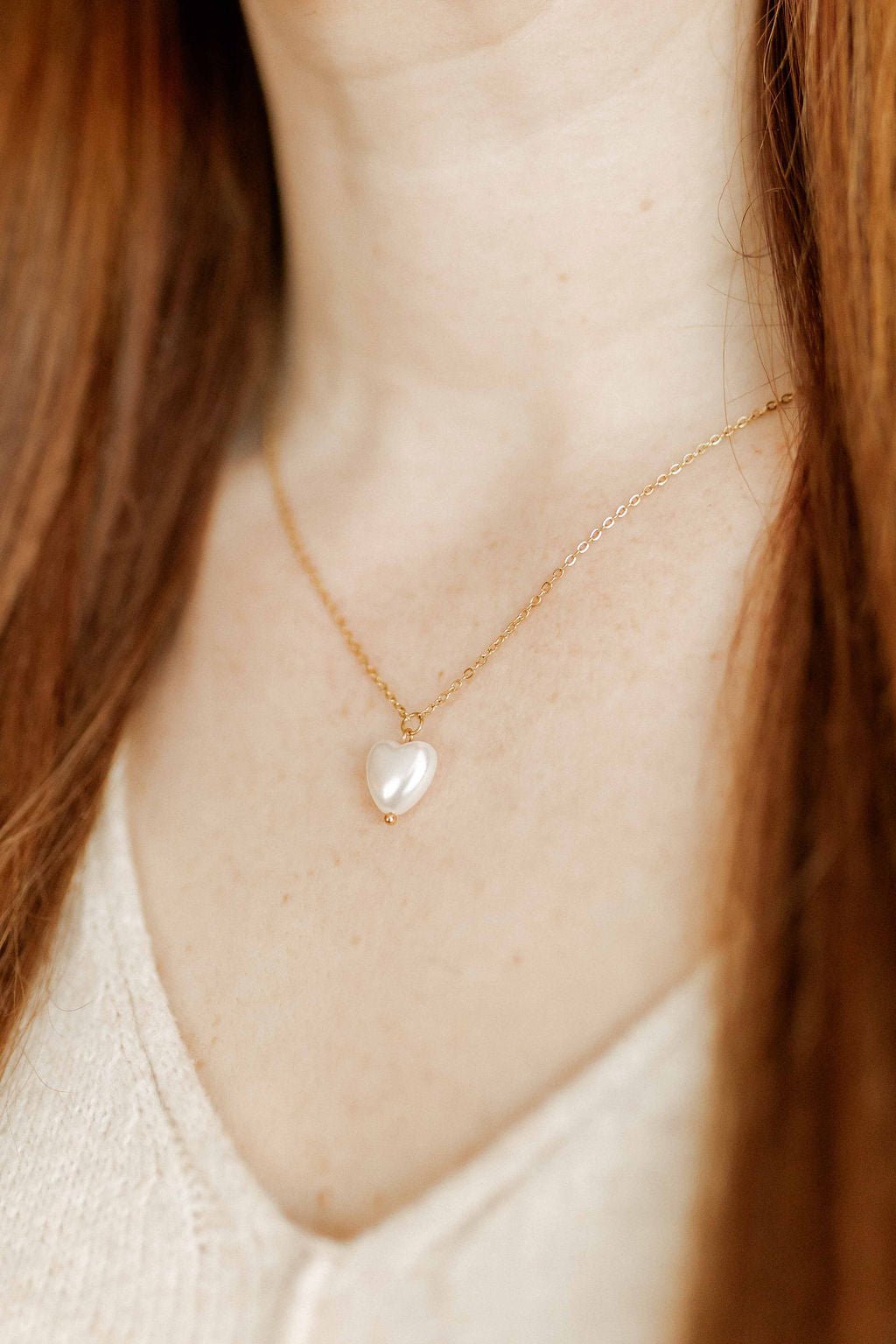 Necklace - Willa Pearl Heart - Shop LINNY CO