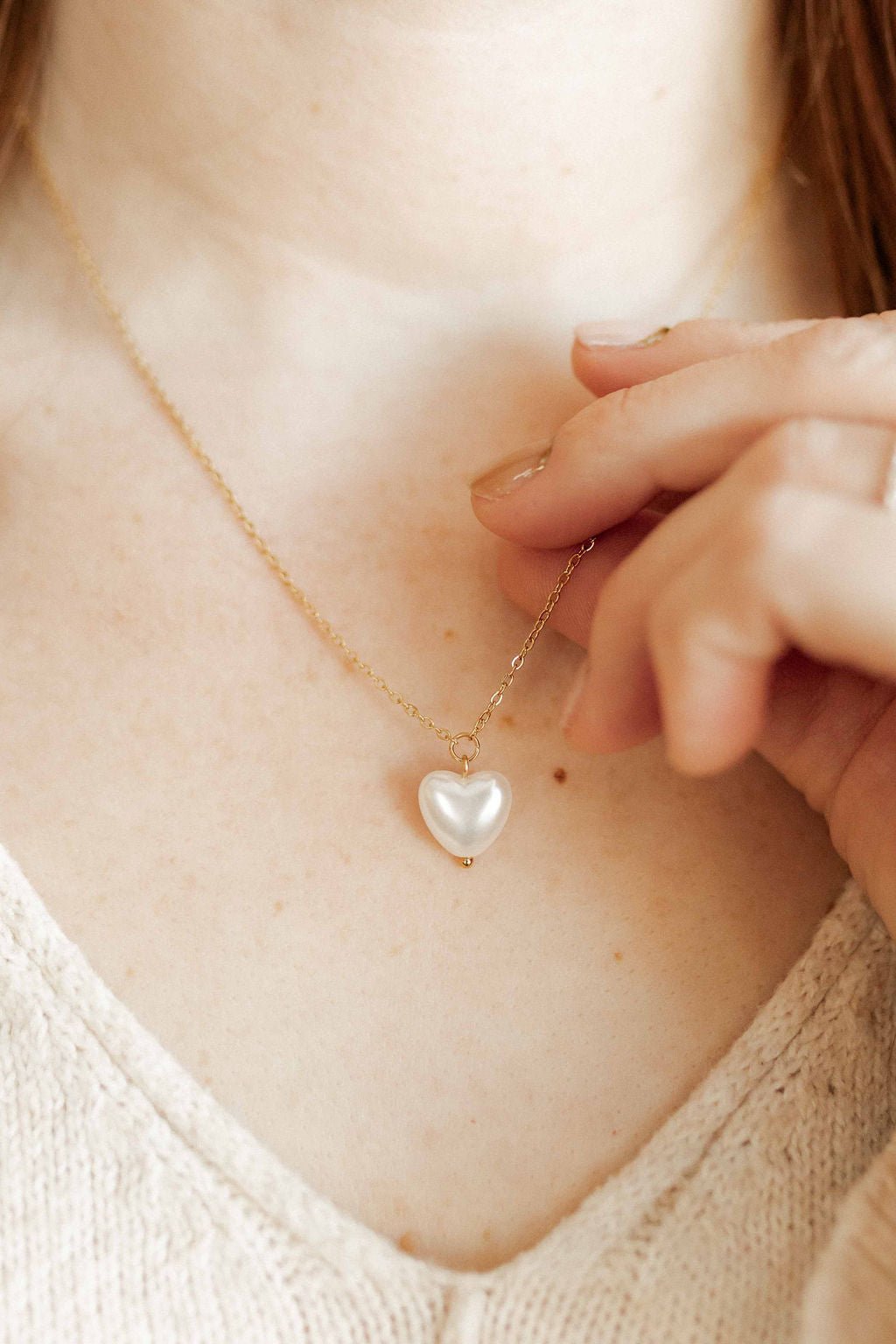 Necklace - Willa Pearl Heart - Shop LINNY CO