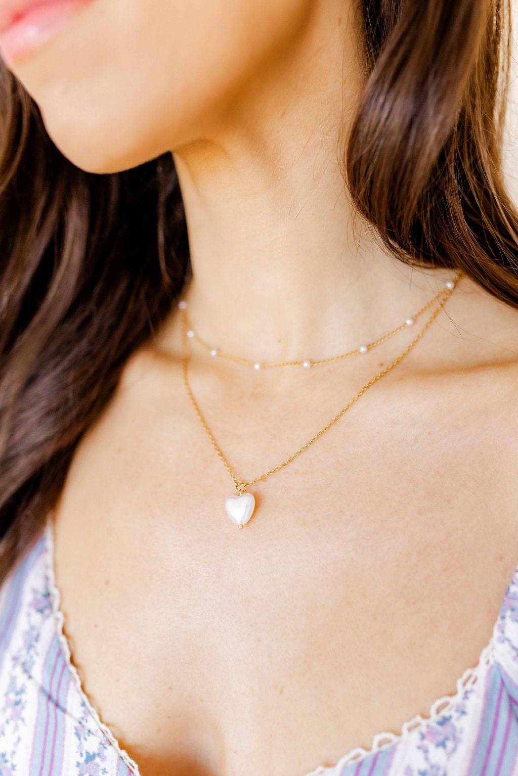 Necklace - Willa Pearl Heart - Shop LINNY CO