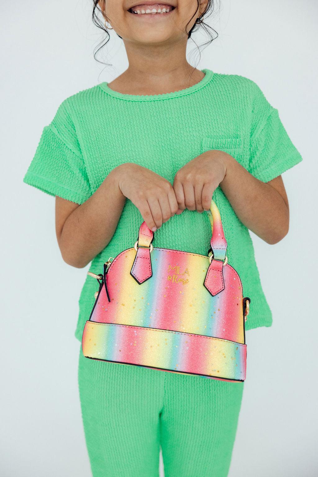 Neon Rainbow Glitter Girl's Crossbody Purse - Shop LINNY CO