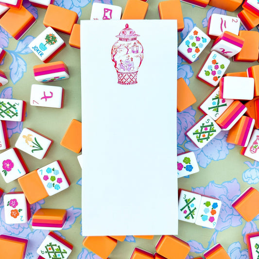 Orange Mahjong Ginger Jar Listpad - Shop LINNY CO