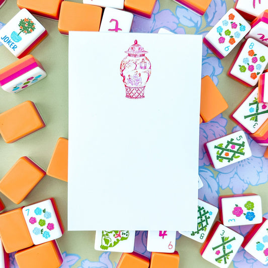 Orange Mahjong Ginger Jar Notepad - Shop LINNY CO
