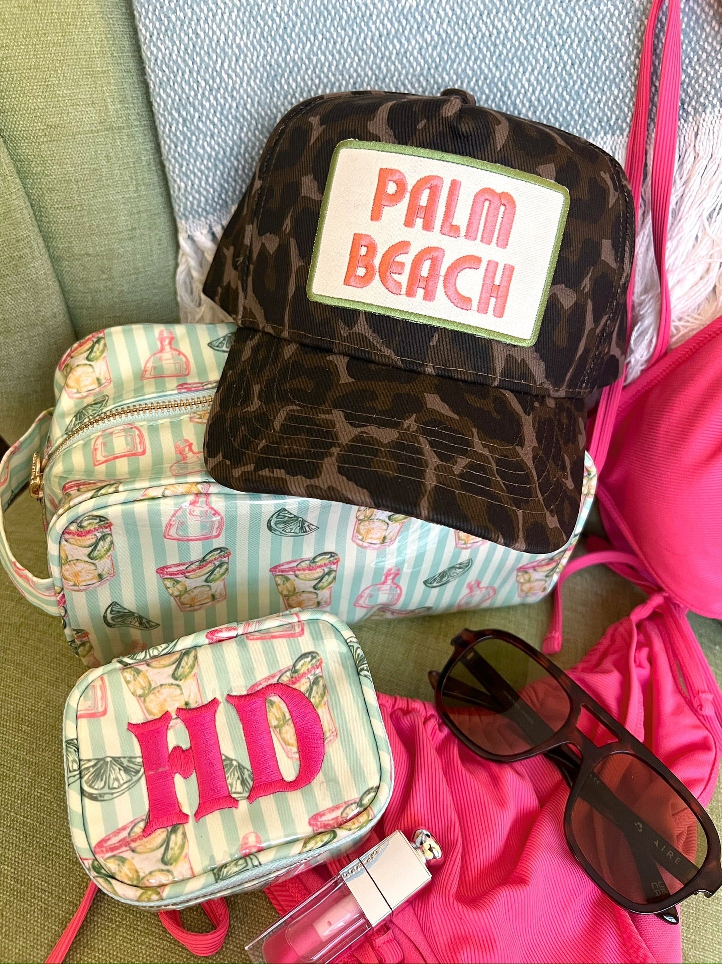 Palm Beach - Leopard Vintage Trucker Hat - Shop LINNY CO
