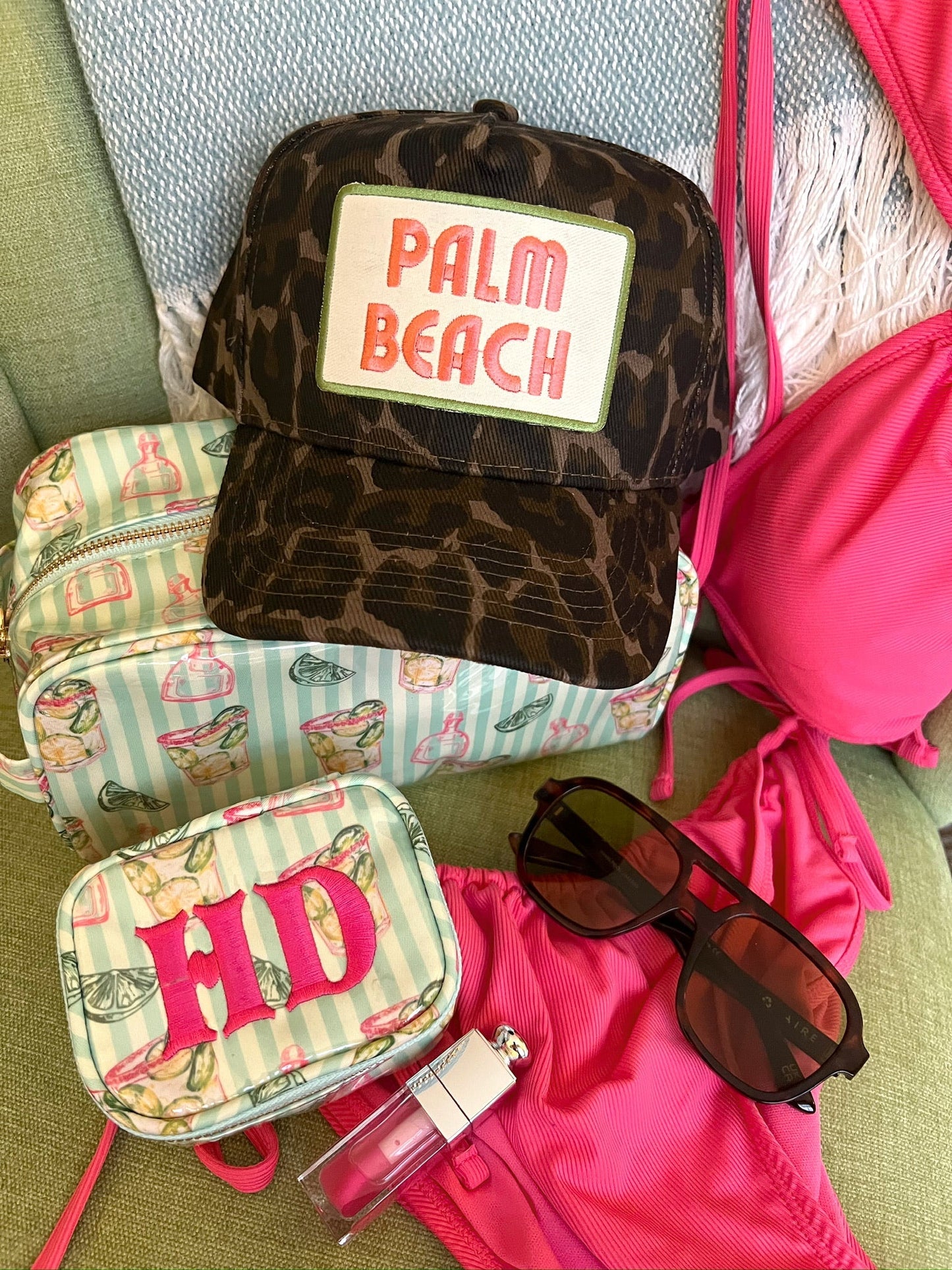 Palm Beach - Leopard Vintage Trucker Hat - Shop LINNY CO