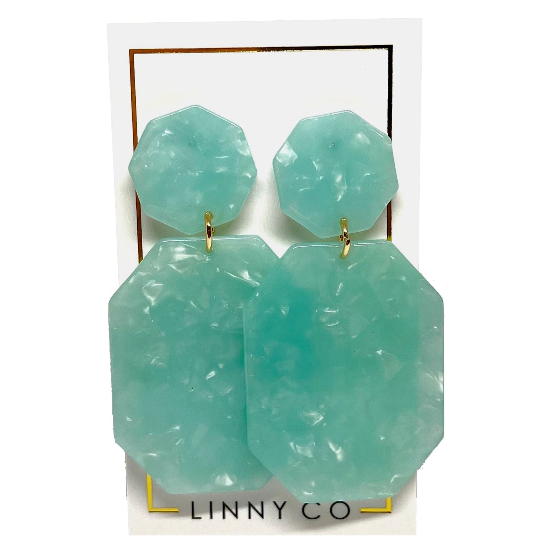 Parker Statement Earings - Mint - Shop LINNY CO