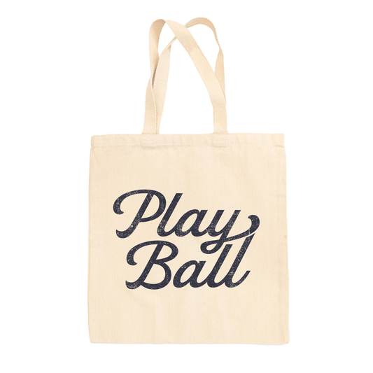 Play Ball Vintage Script Tote Bag - Shop LINNY CO