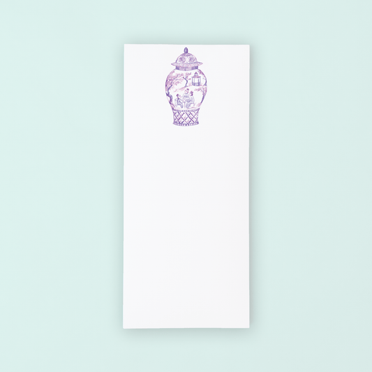 Purple Mahjong Ginger Jar Listpad - Shop LINNY CO