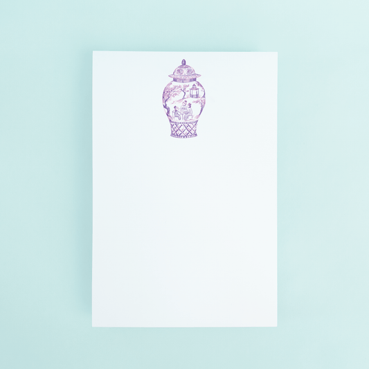 Purple Mahjong Ginger Jar Notepad - Shop LINNY CO