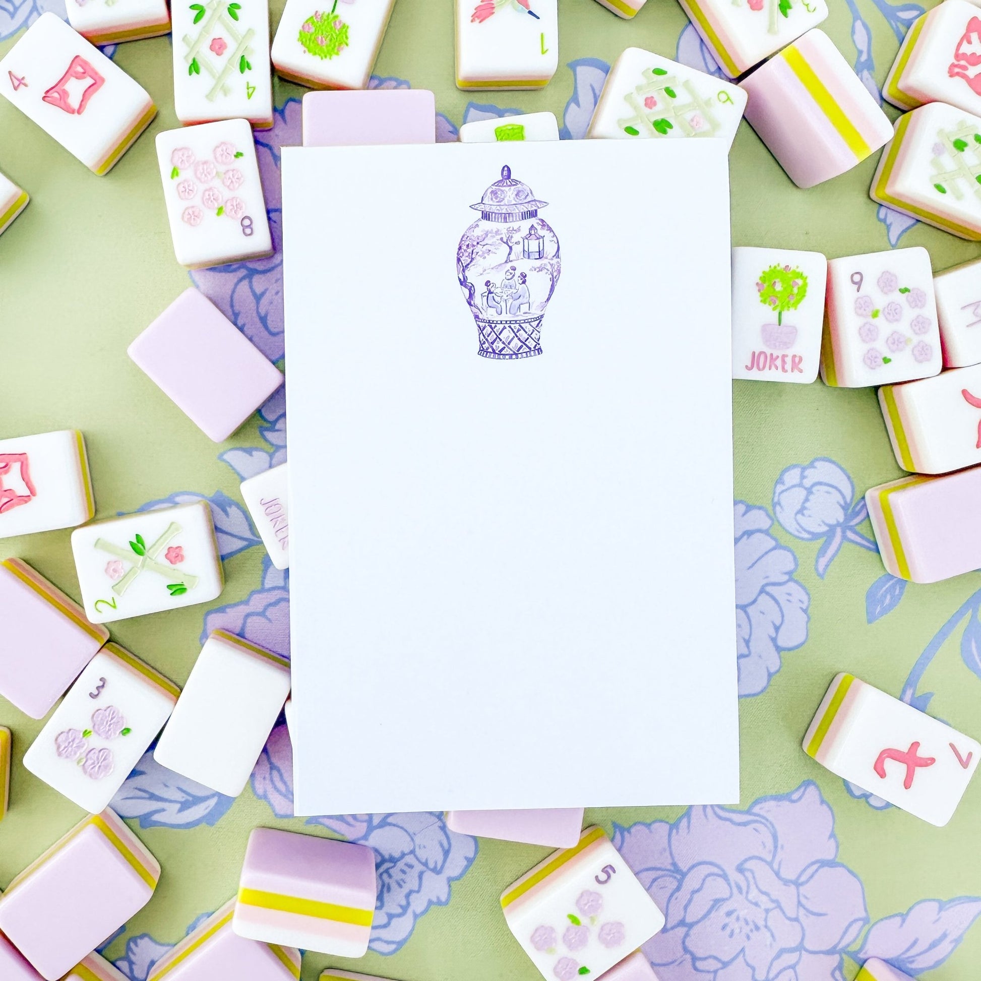 Purple Mahjong Ginger Jar Notepad - Shop LINNY CO