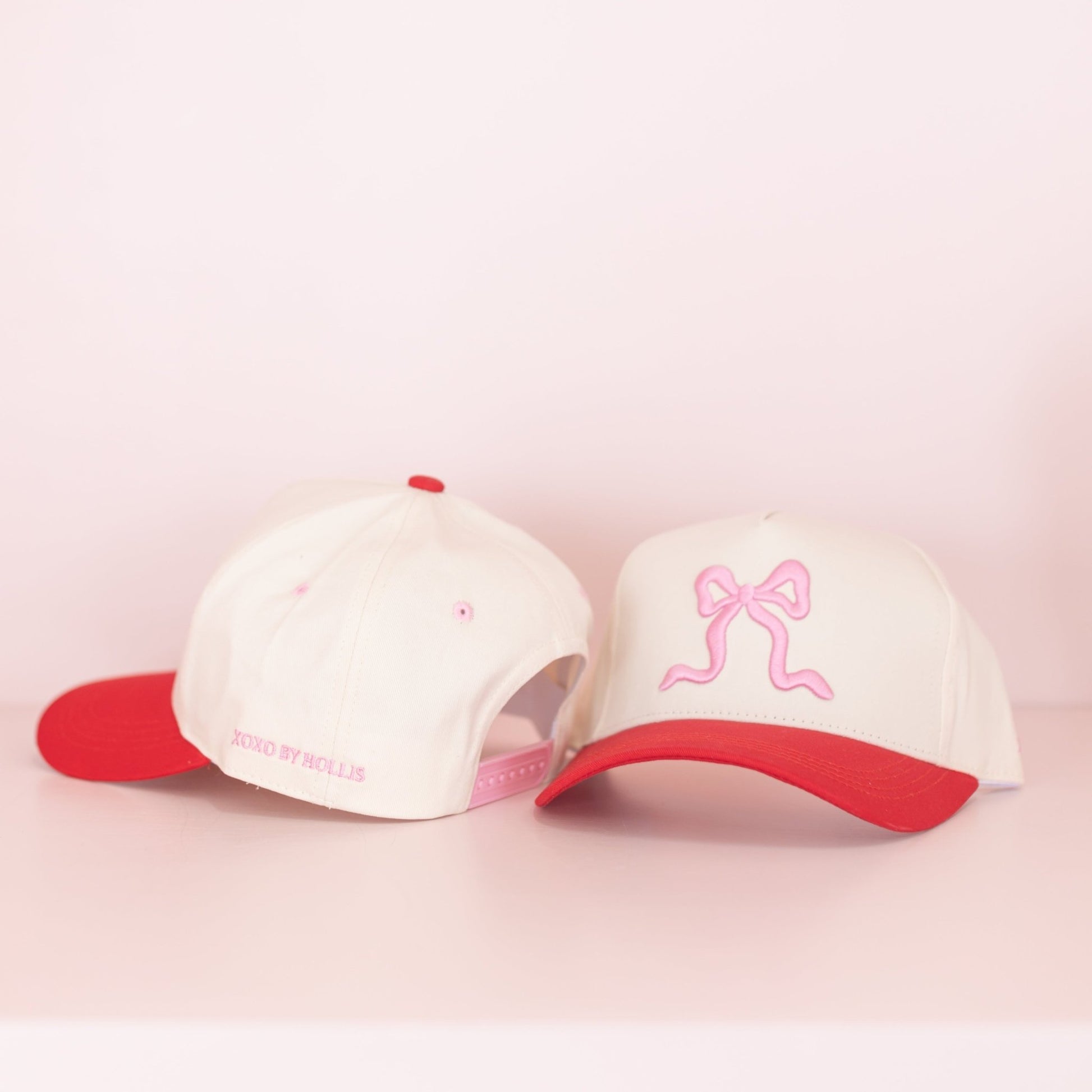 Red & Pink Bow Canvas Hat - Shop LINNY CO