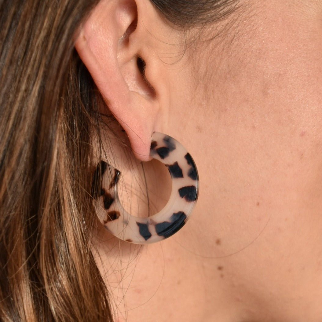 Remi Hoop Earring - Brown Tortoise - Shop LINNY CO