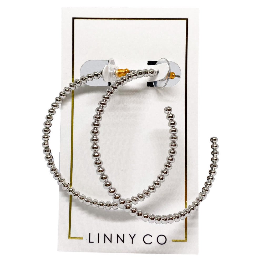 Ruby Large Hoop Earrings - Silver - Shop LINNY CO