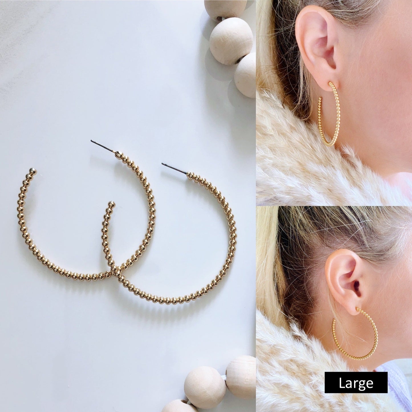 Ruby Large Hoop Earrings - Silver - Shop LINNY CO