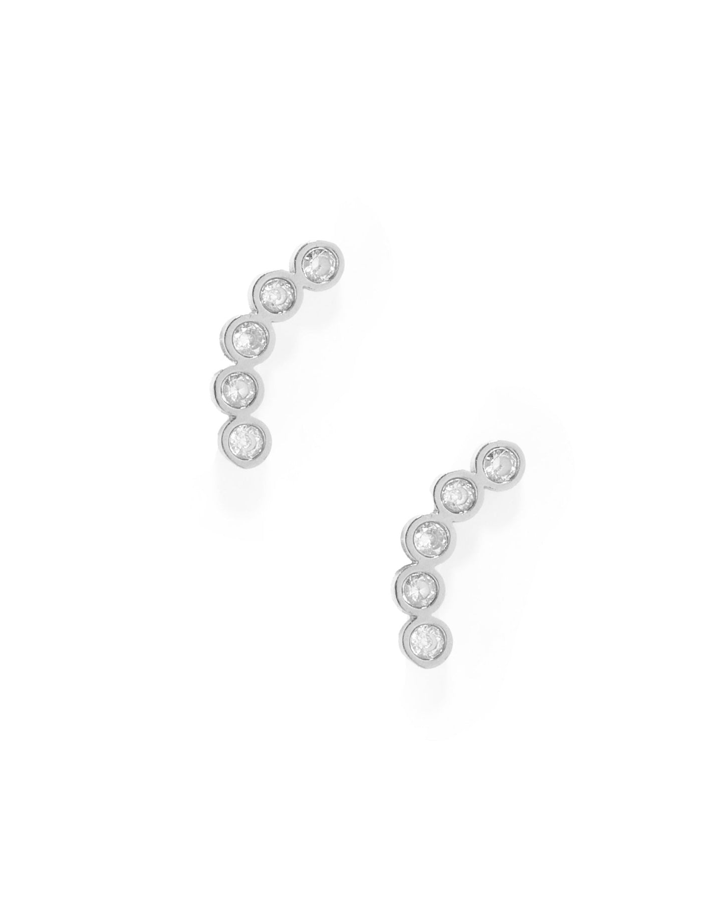 Screwback Stud Earrings - Abigail Sparkle Silver - Shop LINNY CO