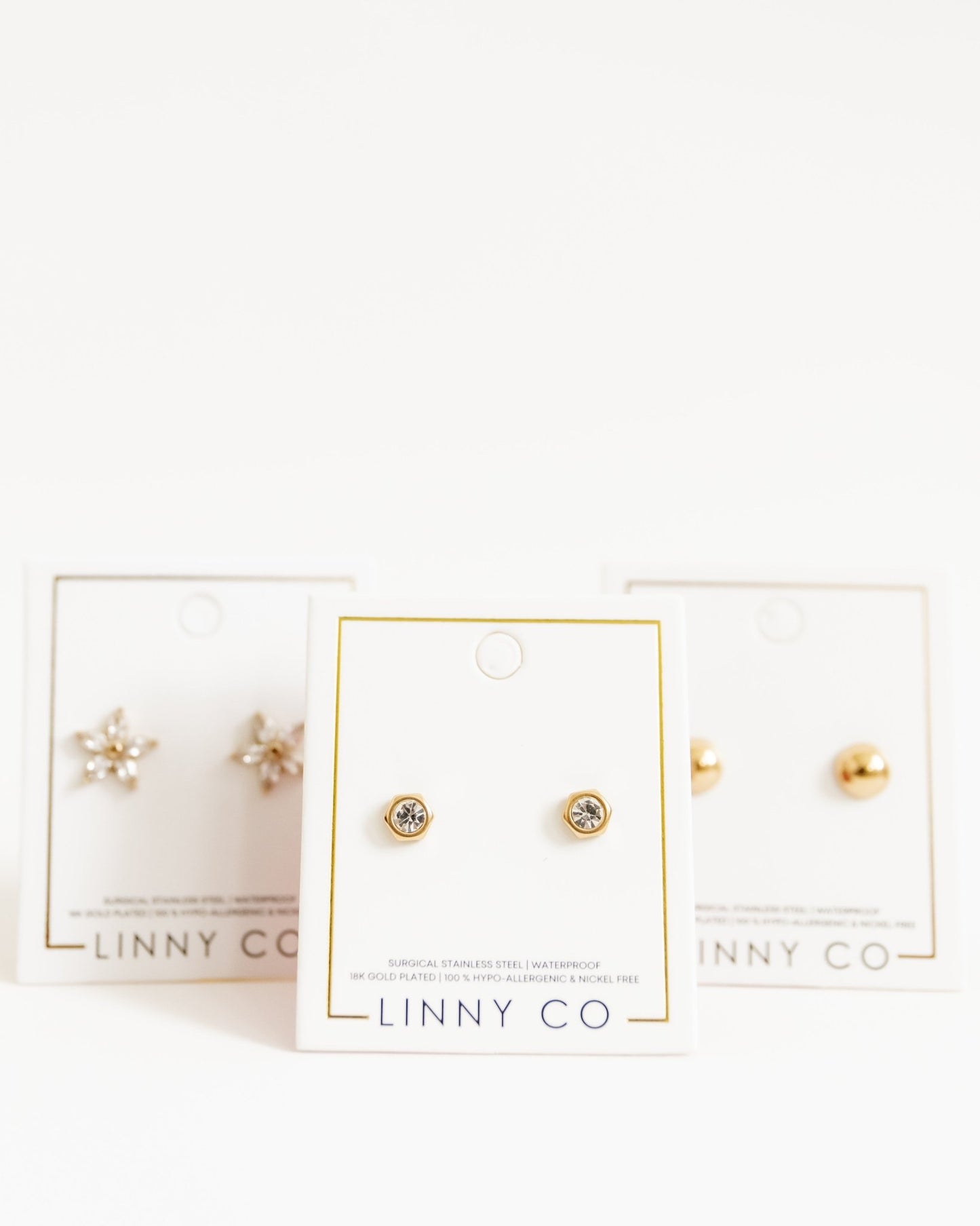 Screwback Stud Earrings - Addison Clear - Shop LINNY CO