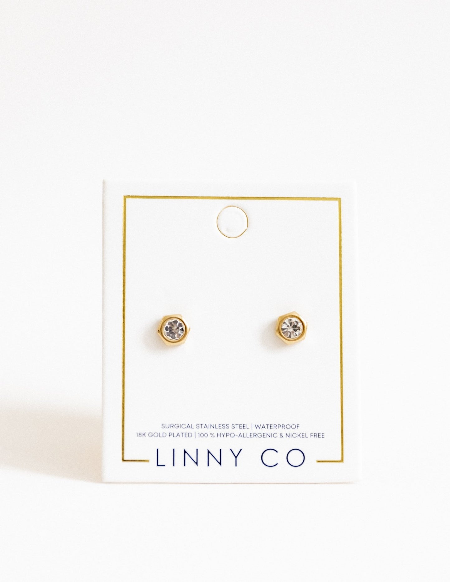 Screwback Stud Earrings - Addison Clear - Shop LINNY CO