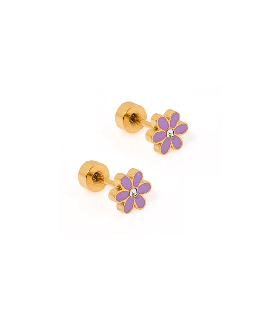 Screwback Stud Earrings - Alli Purple - Shop LINNY CO