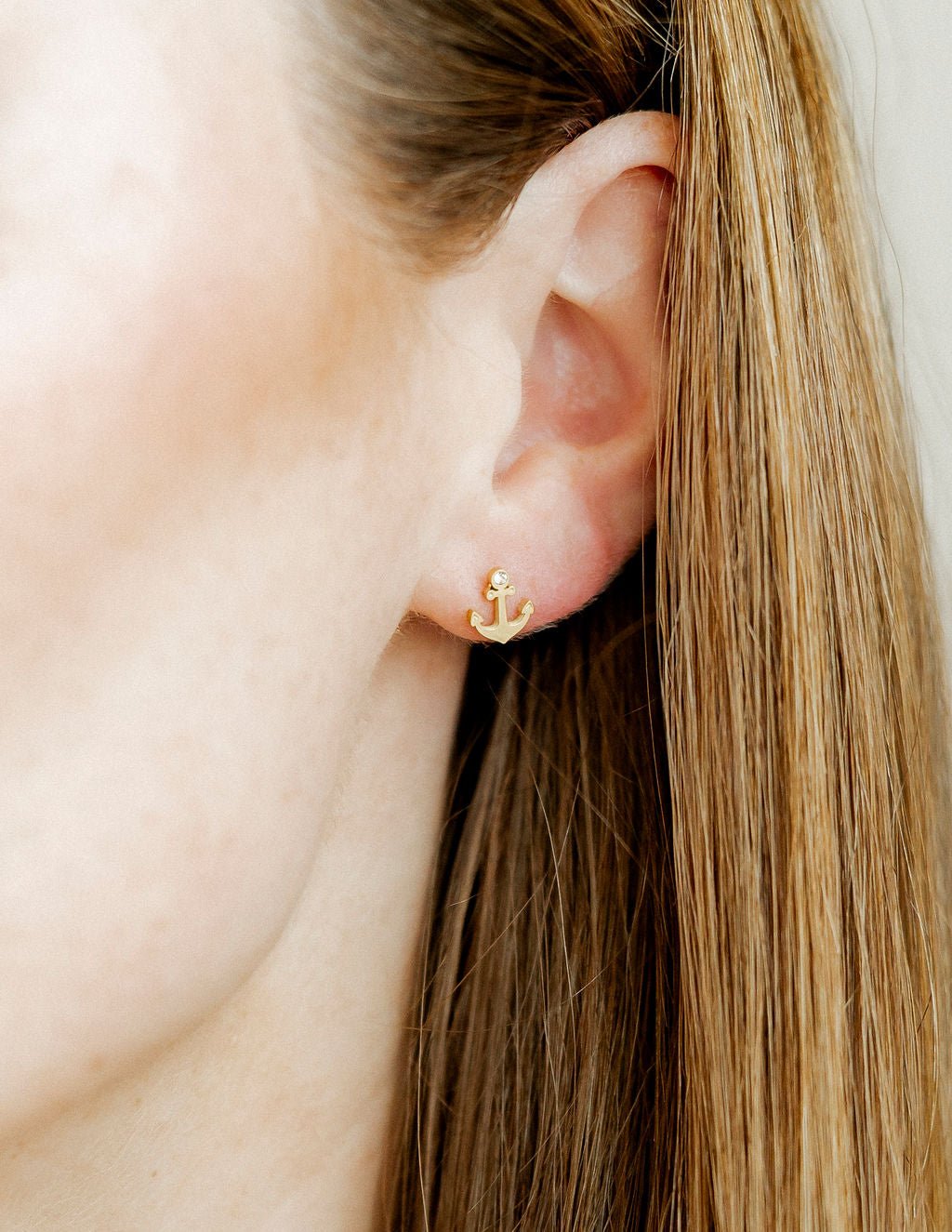 Screwback Stud Earrings - Anchor - Shop LINNY CO