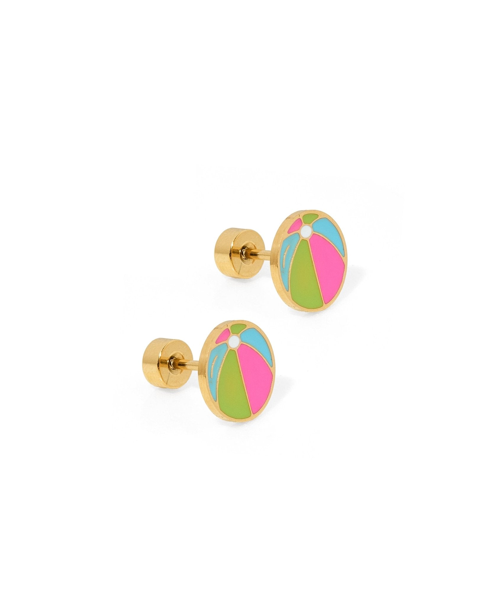 Screwback Stud Earrings - Beach Ball - Shop LINNY CO