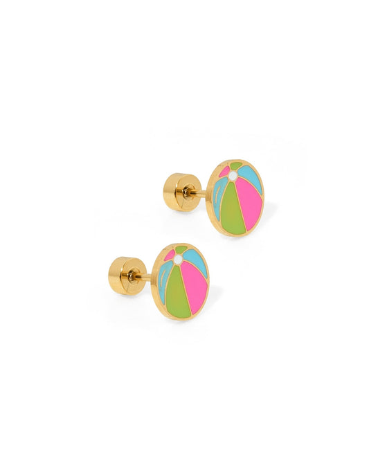 Screwback Stud Earrings - Beach Ball - Shop LINNY CO
