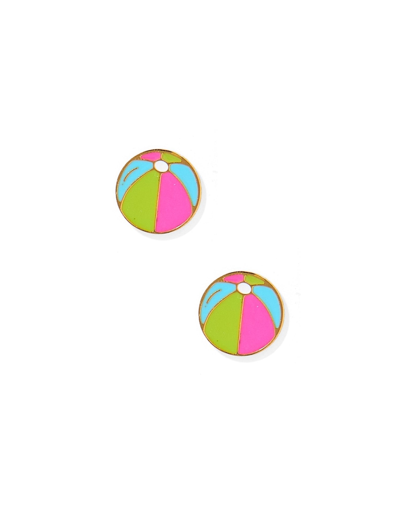 Screwback Stud Earrings - Beach Ball - Shop LINNY CO
