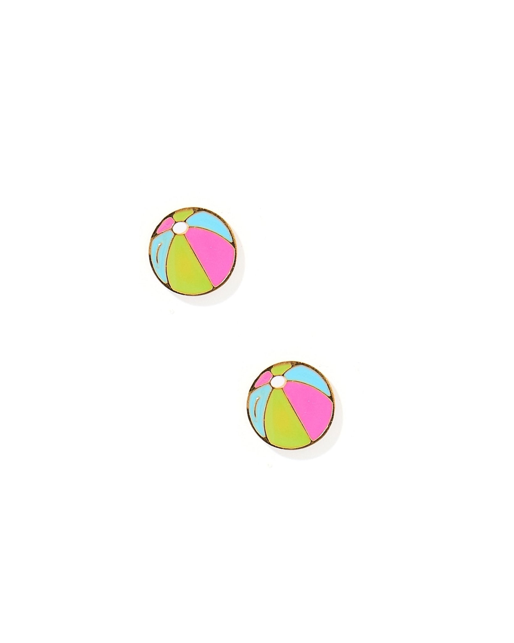 Screwback Stud Earrings - Beach Ball - Shop LINNY CO