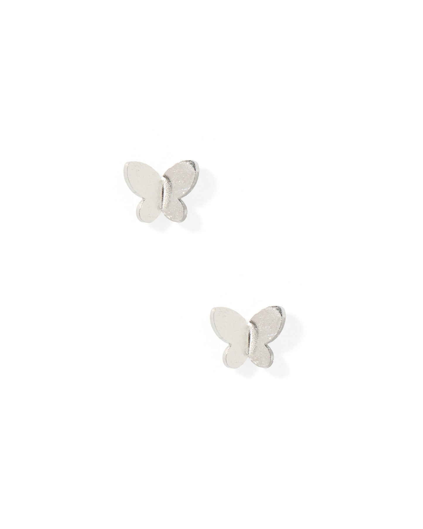 Screwback Stud Earrings - Billie Butterfly Silver - Shop LINNY CO