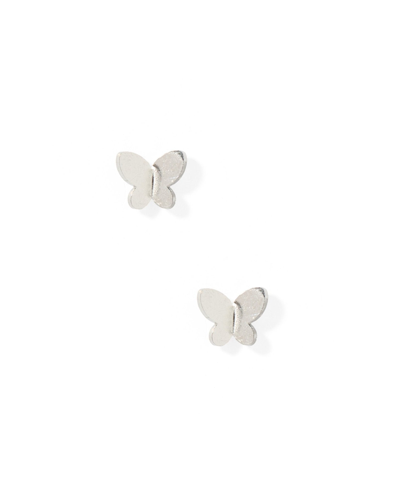 Screwback Stud Earrings - Billie Butterfly Silver - Shop LINNY CO