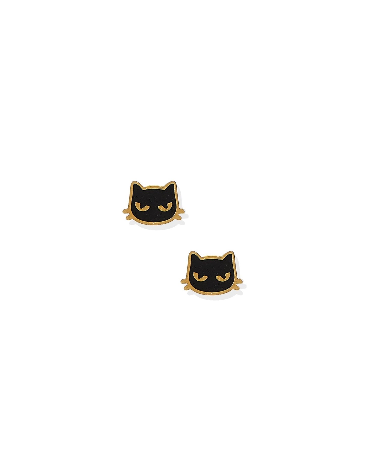 Screwback Stud Earrings - Black Cat - Shop LINNY CO
