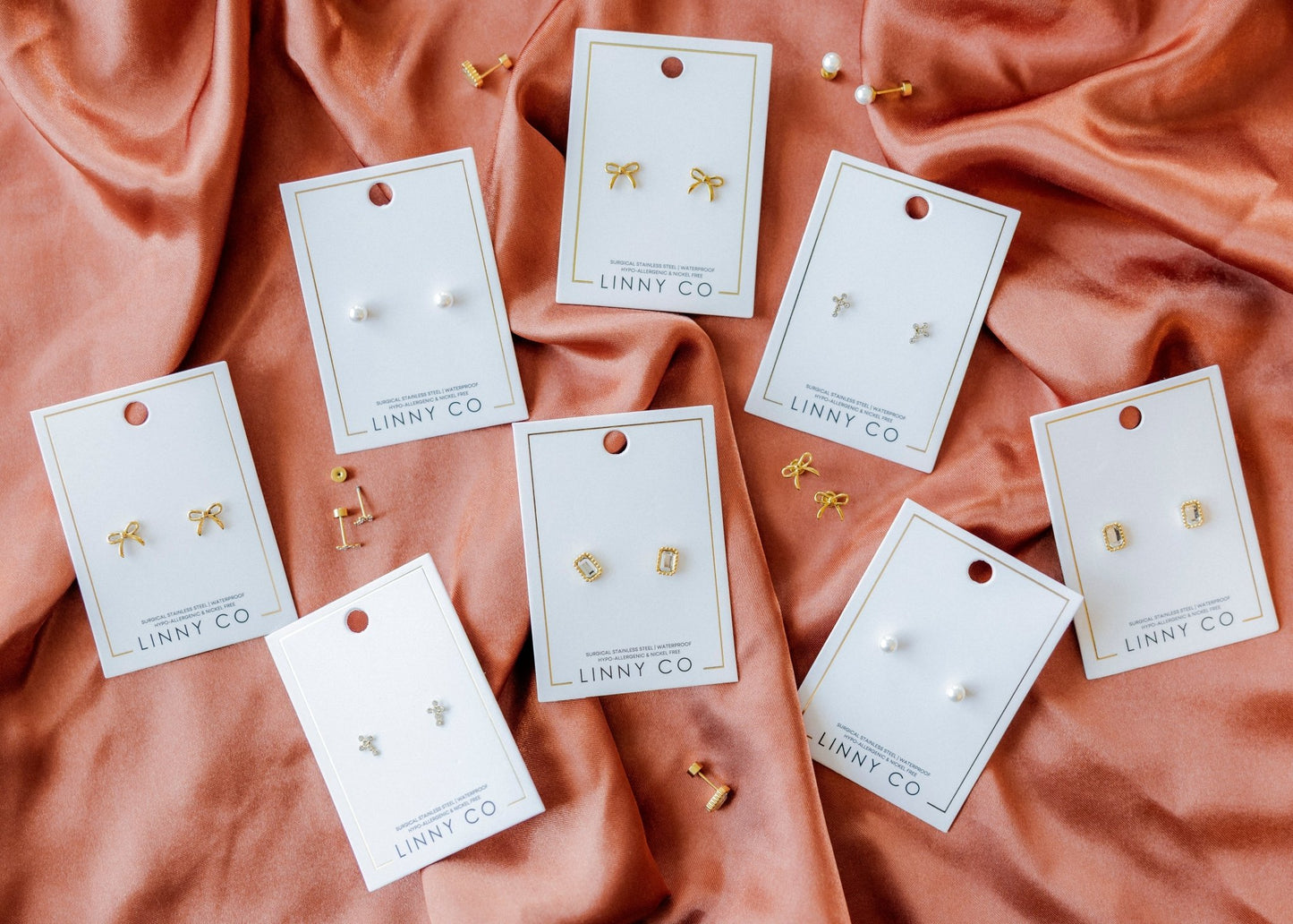 Screwback Stud Earrings - Clara Cross Gold - Shop LINNY CO