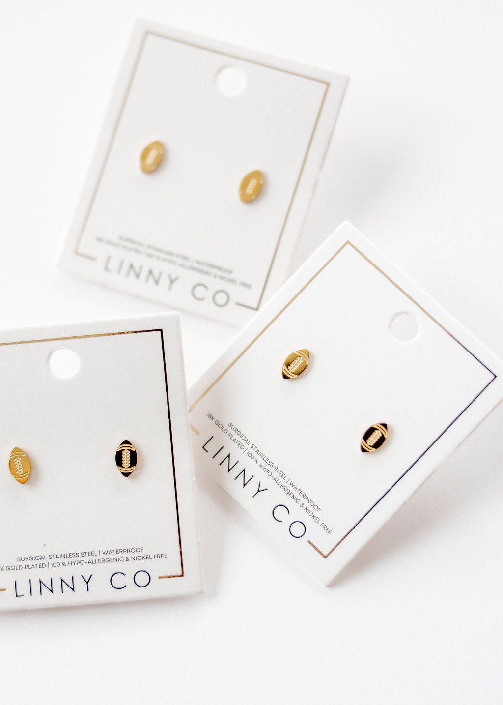 Screwback Stud Earrings - Football - Shop LINNY CO