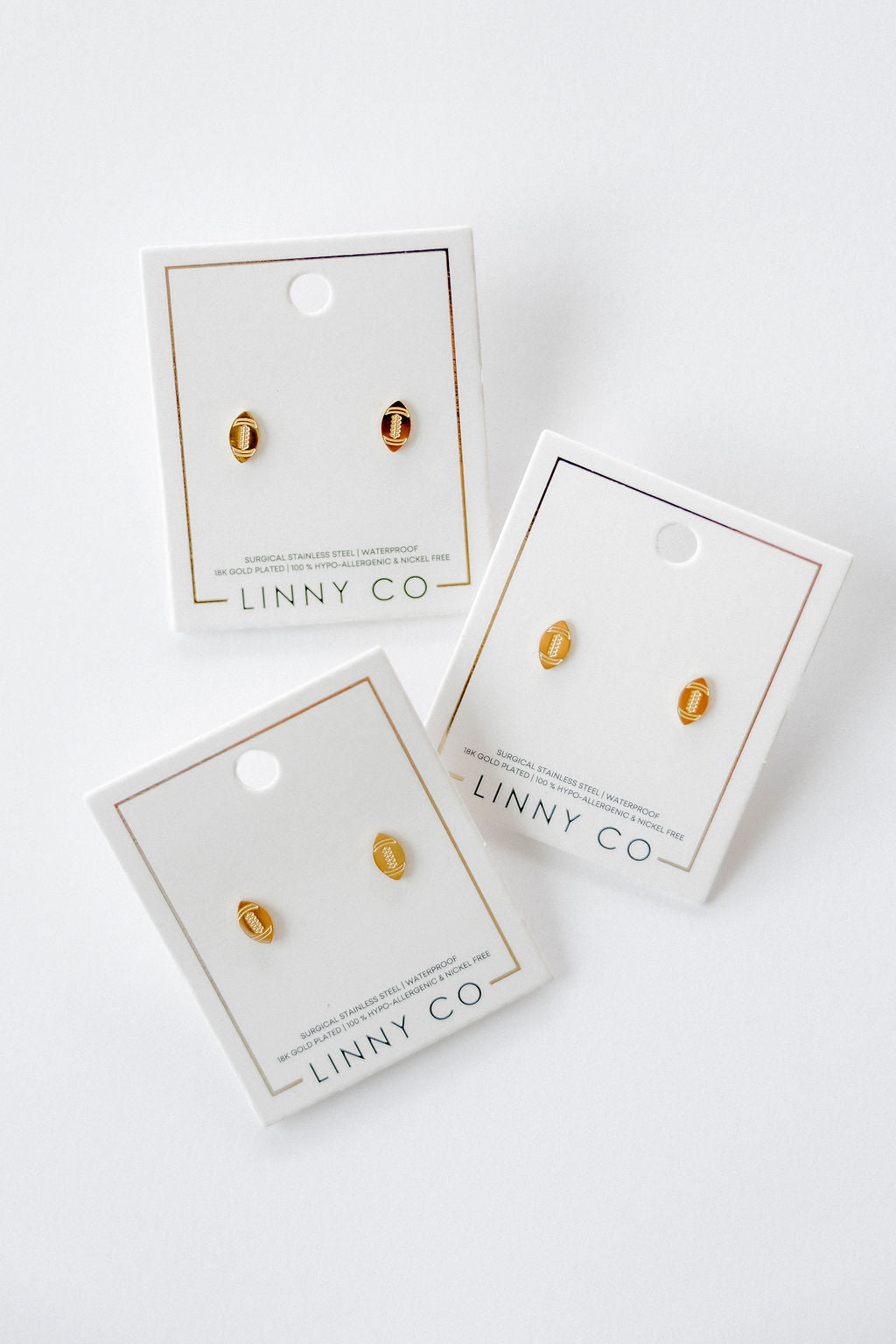 Screwback Stud Earrings - Football - Shop LINNY CO