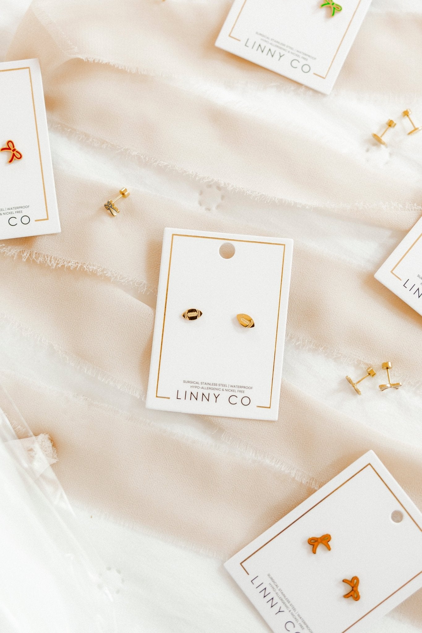Screwback Stud Earrings - Football - Shop LINNY CO