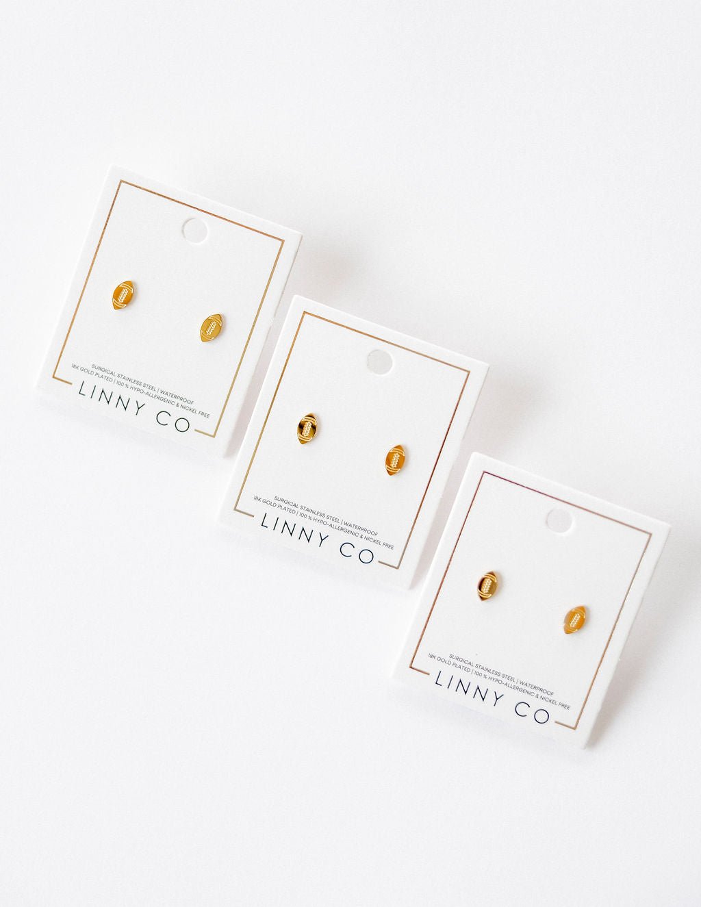 Screwback Stud Earrings - Football - Shop LINNY CO