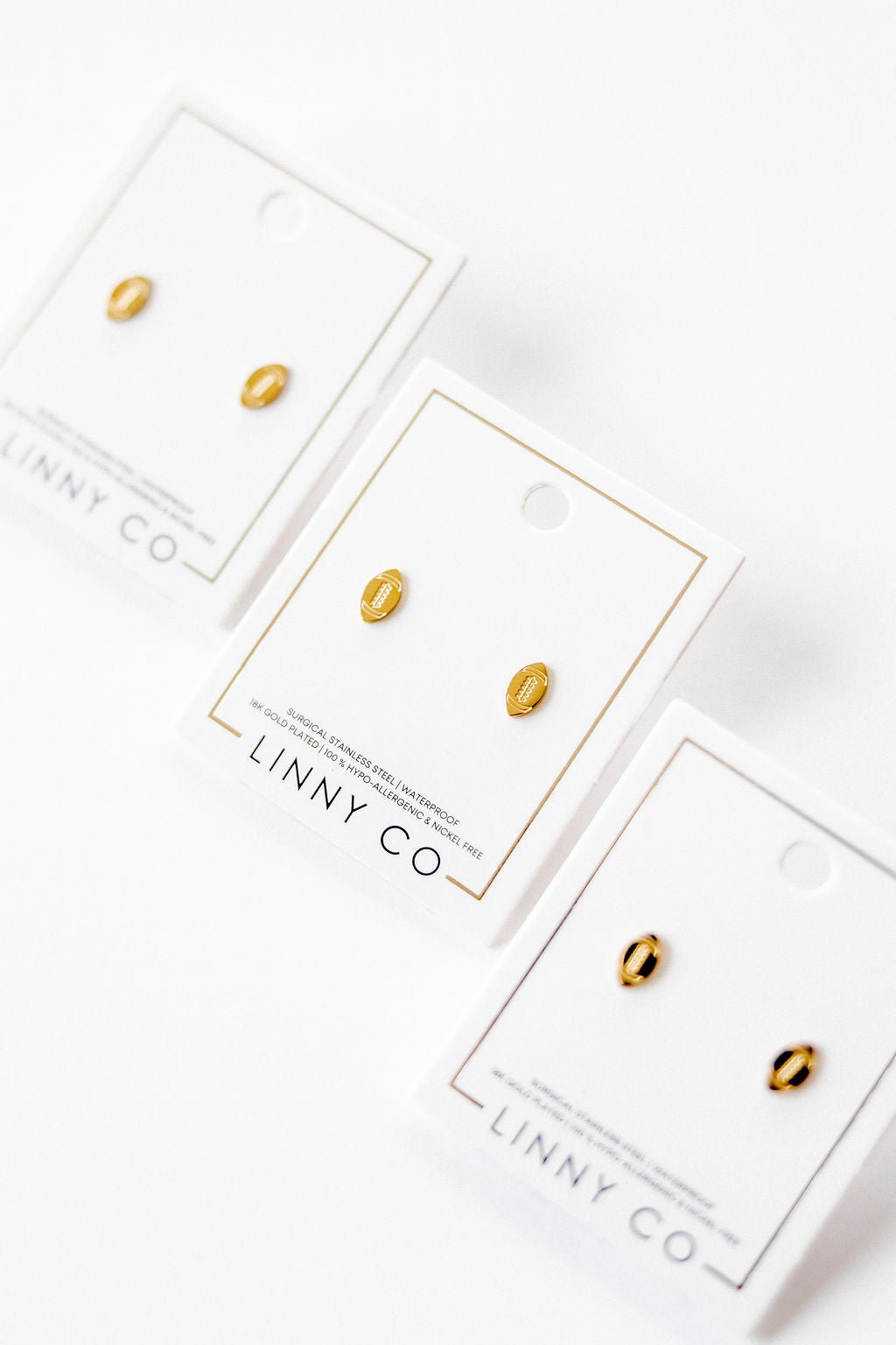 Screwback Stud Earrings - Football - Shop LINNY CO
