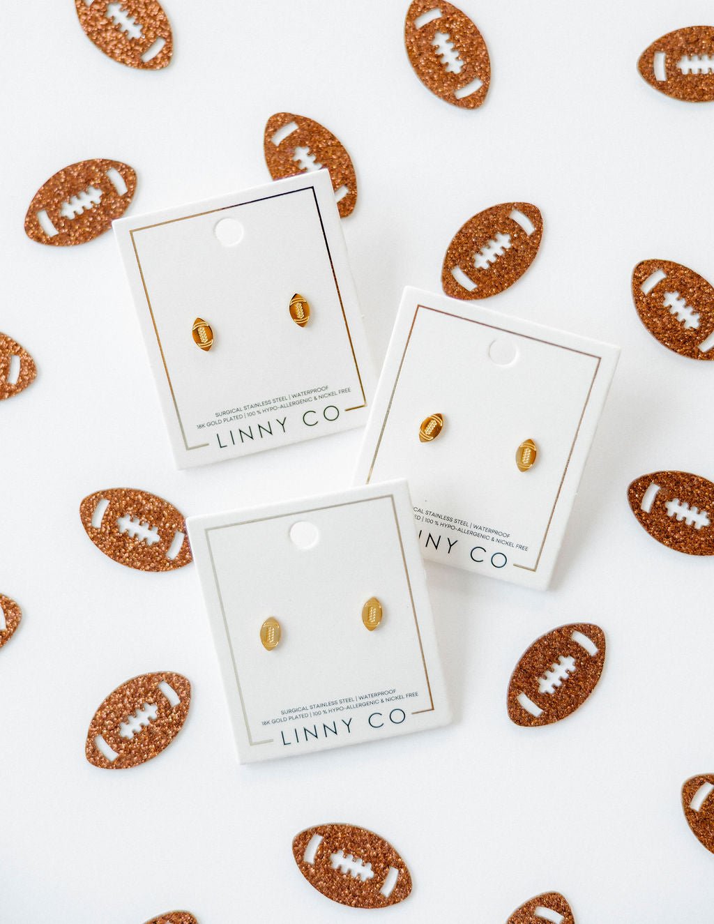 Screwback Stud Earrings - Football - Shop LINNY CO